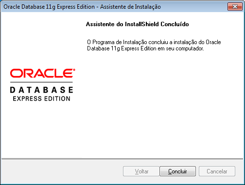 Oracle XE
instalado!