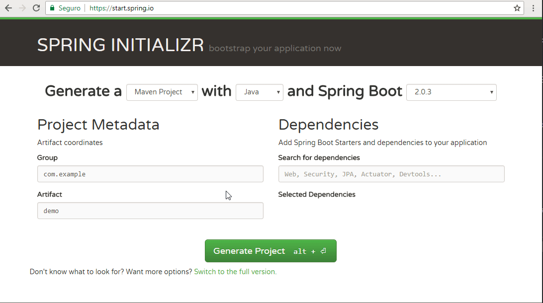 Criando um projeto spring-boot simples